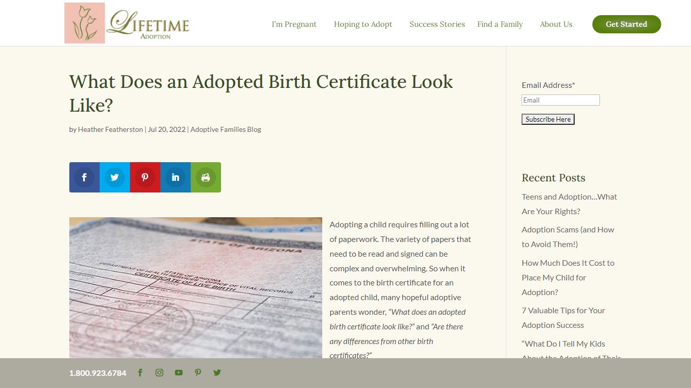 What Does an Adopted Birth Certificate Look Like? | Lifetime Adoption